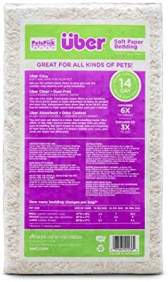 PETSPICK Uber Soft Paper Pet Bedding for Small Animals, White, 36L