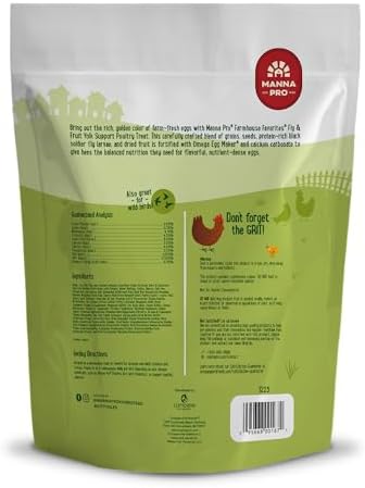 Manna Pro Farmhouse Favorites Fly & Fruit Yolk Support Chicken Treat, Scratch, Insect & Fruit Blend for Poultry & Turkeys, Calcium & Omega-3 Support for Deep Golden Yolks, Poultry Treat, 7lb
