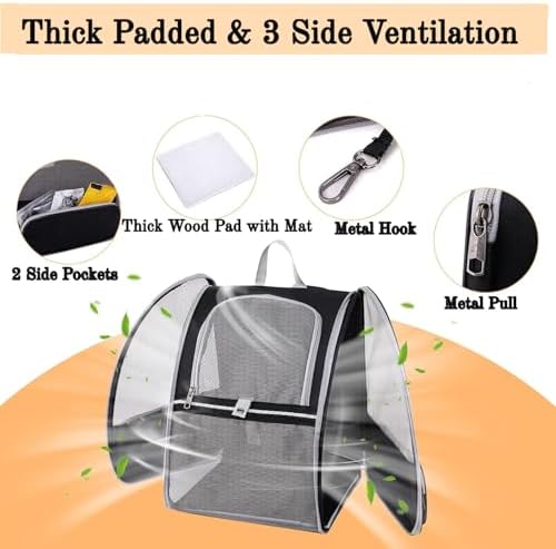Cat Backpack Dog Backpack Carrier for Small Dogs and Medium Cat up to 15lbs, Travel Pet Carrier for Puppy Kitten Bunny, Cat Dog Carrying Backpack Collapsible (Black)
