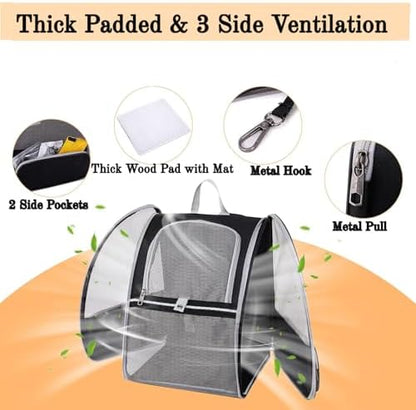 Cat Backpack Dog Backpack Carrier for Small Dogs and Medium Cat up to 15lbs, Travel Pet Carrier for Puppy Kitten Bunny, Cat Dog Carrying Backpack Collapsible (Black)
