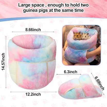 Wenqik 2 Pcs Guinea Pig Fleece Hideouts, Gradient Colors, Blending
