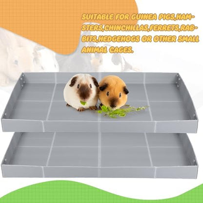 Wenqik 2 Pcs Guinea Pig Cage Liner Corrugated Plastic Base, Grey