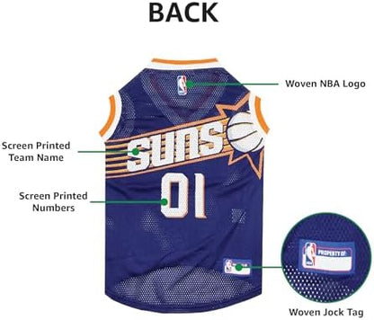 NBA PHOENIX SUNS DOG Jersey, Small - Tank Top Basketball Pet Jersey