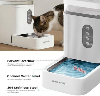1.7 Gallon Automatic Dog Water Dispenser with Stainless Steel Bowl