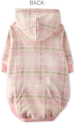 Pet Passion Rocky II Dog Hoodie, Pink Chesterfield Plaid, X-Small
