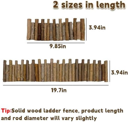 19.7 & 9.8In Wooden Hamster Bridge Fence Rat Climbing Toys for Gerbil Mouse