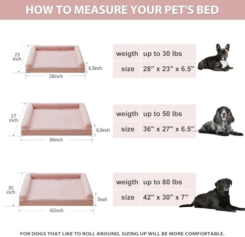 BFPETHOME Orthopedic Washable Large Dog Bed for Senior Dog Comfy Sleep