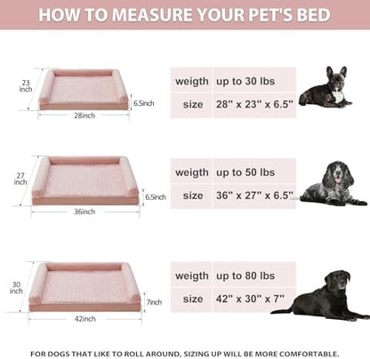 BFPETHOME Orthopedic Washable Large Dog Bed for Senior Dog Comfy Sleep