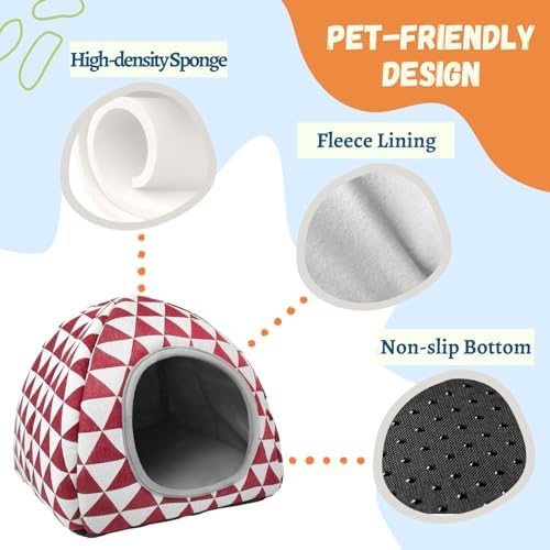 2 Pack Guinea Pig Hideout Washable Dwarf Rabbit Bed