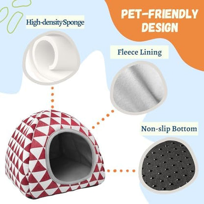 2 Pack Guinea Pig Hideout Washable Dwarf Rabbit Bed