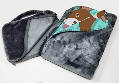 Caroline's Treasures MLM1045TBLT Red Boston Terrier Soft Travel Blanket with Bag Airplane Blanket, Indoor Outdoor Camping Blanket for Traveling, Picnics, Beach Trips, Concerts