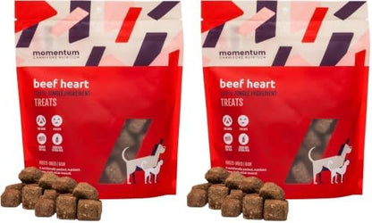 Momentum Carnivore Nutrition Freeze-Dried Beef Heart Dog Treats & Cat Treats – Single-Ingredient, High-Protein, Grain-Free – Made in USA – 3 oz Bag (Pack of 2)