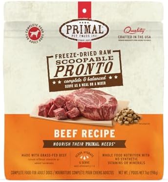 Primal Pronto Mini Nuggets, Freeze Dried Dog Food, Beef, 7 oz