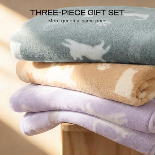 Luciphia Dog Blanket 3 Pack, Soft Cozy Fleece Throw for Puppy Cat,41"x31"