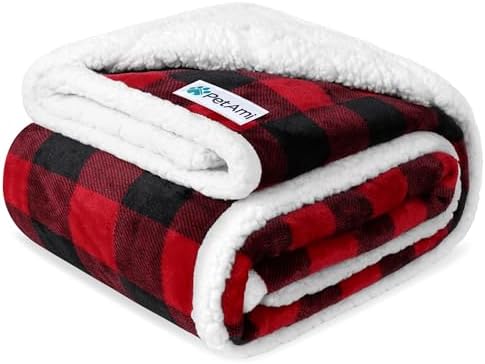 PetAmi Waterproof Dog Blanket for Medium Large Dog Pet, 60x40, Black Red