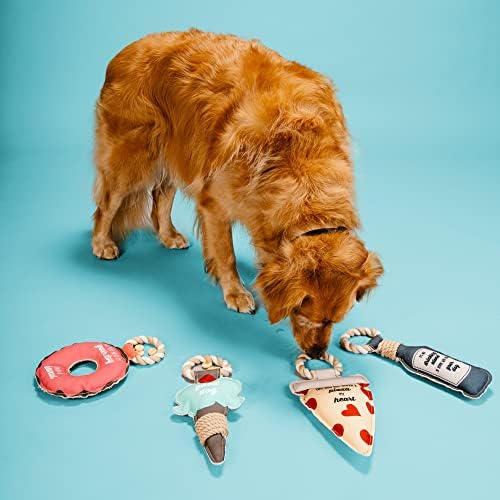 Pavilion Gift Company Stolen A Pizza My Heart Dog Toy, 13", Yellow, Dogs, Medium- Large Breeds