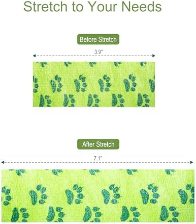 Vet Wrap Cohesive Bandages, Self-Adhesive Bandage Wrap, Breathable Non-Woven Self Adherent Tape for Pet Dog Leg Paw Wound, Horse, Cat, First Aid & Ankle Sprain, 2 Inch (6 Rolls)
