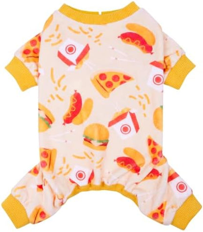 KYEESE Velvet Dog Pajamas for Small Dogs Soft Onesie Shirt, Hamburger
