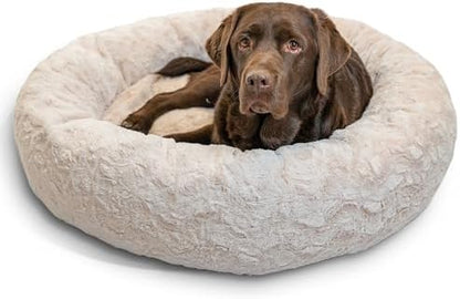 Best Friends by Sheri Original Calming Donut Dog Bed, Oyster, Large, 36"