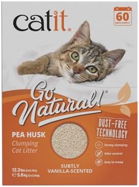Catit Go Natural Pea Husk Clumping Cat Litter 12.3 lb, Natural (Pack of 2)