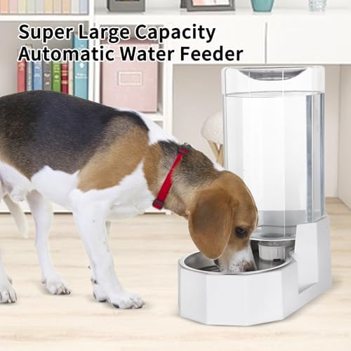Sfozstra 8L Gravity Dog Water Dispenser:Stainless Steel Bowl