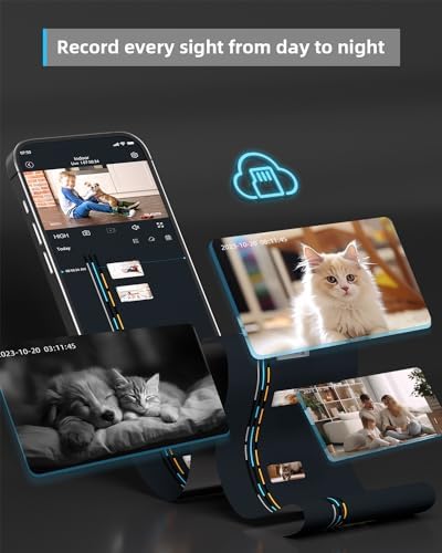 blurams Indoor Camera, 2K Pet Camera 360° Cameras for Home Security with Phone App, Motion Tracking, 2-Way Audio, IR Night Vision, Siren, Compatible with Alexa & Google Assistant