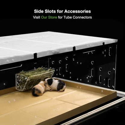 GuineaLoft™ Model-A5 Clear Acrylic Small Animal Cage for Guinea Pigs