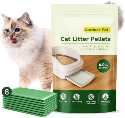 Gardner Pet 6LBS Zeolite Cat Litter Pellets with 8 Absorbent Litter Pads