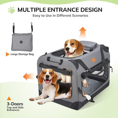 Morpilot 28-inch Portable Collapsible Dog Crate for Dogs up to 40lbs