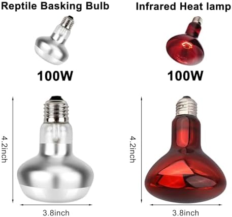 DXOPHIEX 15inch Dual Reptile Light Fixture Dual Dome Reptile Heat Lamp