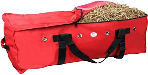 Majestic Ally 1200 D Nylon Fabric Large 44” x 20” x 16” and Extra Large 52" x 27" x21" Heavy-Duty Hay Bale Storage Bag (Red, X-Large)
