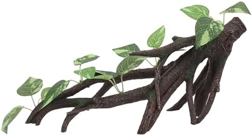 AQUA KT Reptile Climbing Branch Tree Trunk with Leaves for Lizard Snake