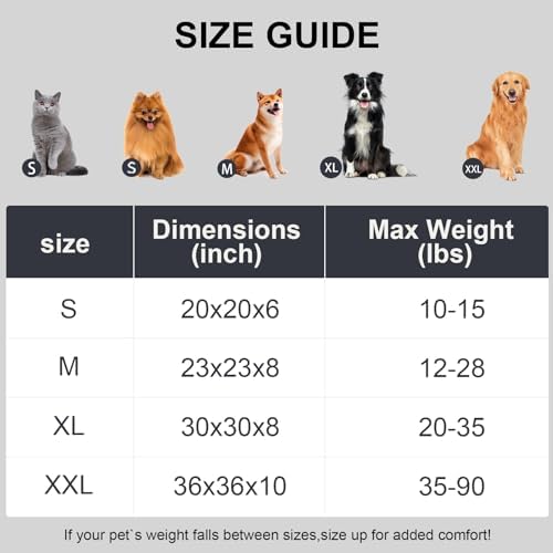 Washable Extra Large Dog Bed,Puppy Kitten Beds for Small Dogs(White,XXL)