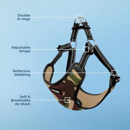Voyager Step-in Flex Adjustable Dog Harness - Army, Medium