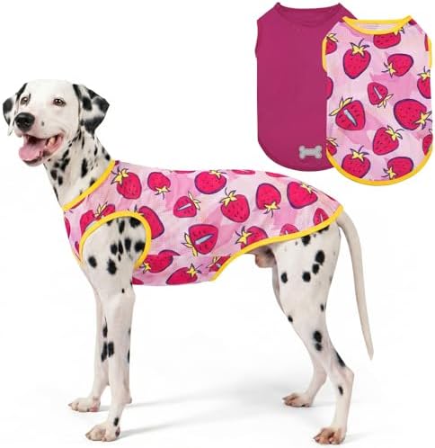 KYEESE 2Pack Dog Shirts for Medium Large Dogs Breathable Mesh Tank Top