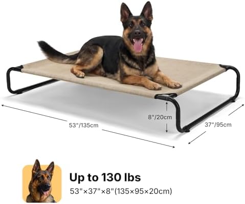 Veehoo Cooling Elevated Dog Bed, Outdoor Raised Dog Bed for Large Dogs