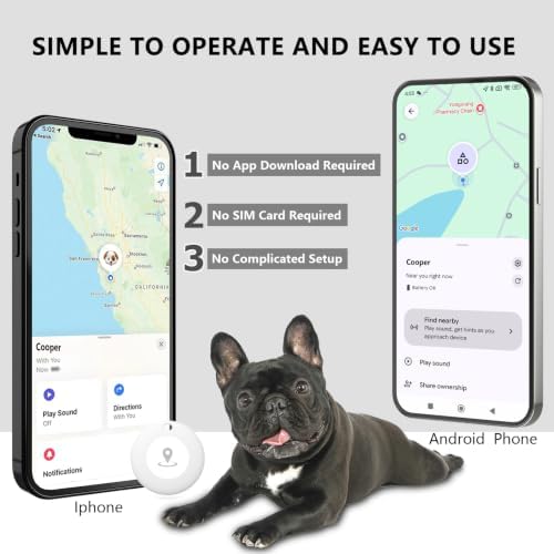 GPS Tracker for Dogs – Smart Dog Collar & Pet Tracker with Real-Time Location, No Monthly Fee, Unlimited Range (iOS & Android) – Fits Small to Large Dogs(Locator Included) BK