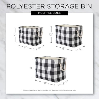 Bone Dry Pet Storage Collection Striped Paw Patch Bin, Black, Large Rectangle