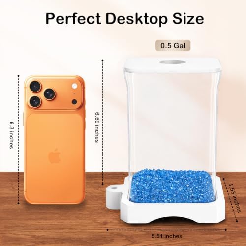 0.5 Gallon Betta Fish Tank Aquarium Starter Kit with Light and Lid(White)
