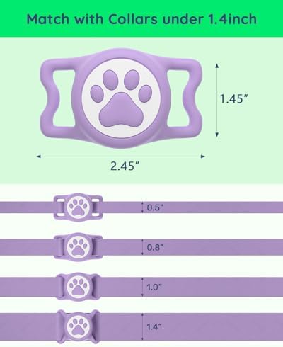 IP68 Waterproof Dog AirTag Holder for Dog Collar, Soft, Stretchy Silicone