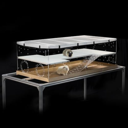 GuineaLoft™ Model-A3Loft 2-Level Acrylic Guinea Pig Cage w/Loft