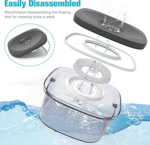 UPSKY 4L Dog Water Bowl No Spill Large Capacity Slow Drinking Water Feeder