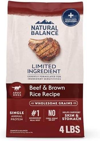 Natural Balance Limited Ingredient, Beef & Brown Rice, 4 lb