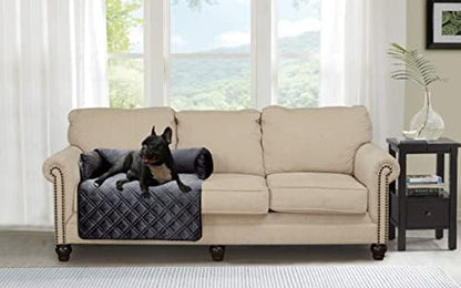 Brilliant Sunshine Grey Velvet Dog Sofa Slipcover, Medium