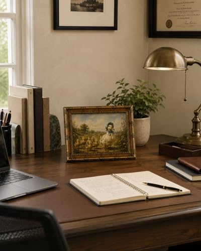 Framed Vintage Style Canvas Print Rustic Forest Scene with a Flock of Ducks Farmhouse Decor for Bedroom or Living Room 8x10 Inches Ready to Hang or Display on Tabletop