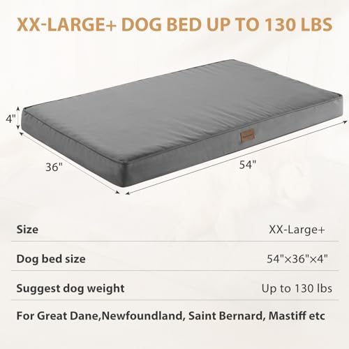 BFPETHOME Outdoor Waterproof Dog Bed for Large Dogs, Washable Cover, 54"