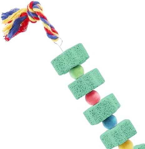 Oooct 2 Pack Large Chicken Chewing Toy, Chick Beak Grinding Calcium Stone with Bells, Chicken Cage Accessories, Cage Toys for Cockatiel Parakeet Parrot Budgies Rat Hamster Rabbit Bunny African Grey