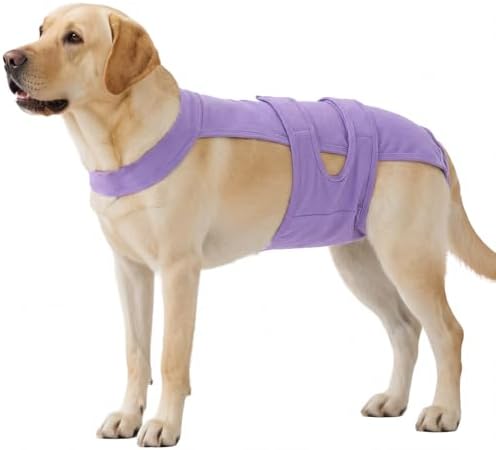 QBLEEV Dog Diapers with Suspenders, Female Escape-Proof Full Body Dog Period Diapers Overalls, Reusable Washable Sanitary Panties for Heat Cycle & Incontinence, Doggie Underwear Onesie with Tail Hole