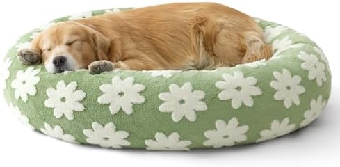LE SURE Shown on TV Jacquard Donut Dog Beds Extra Large,Green 42x42x9in