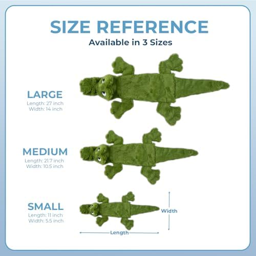 Best Pet Supplies 2-in-1 Stuffless Squeaky Dog Toy - Alligator, Large